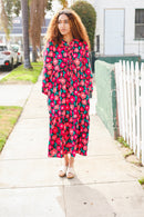 Look Adorable Ribbon Bow Tie Babydoll Tiered Maxi Dress