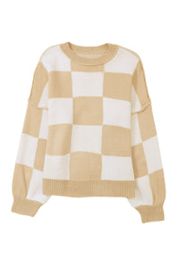 Checkered Oversized Sweater