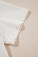 Beige 2pcs Cropped Tee and Ruffle High Waist Skort Set