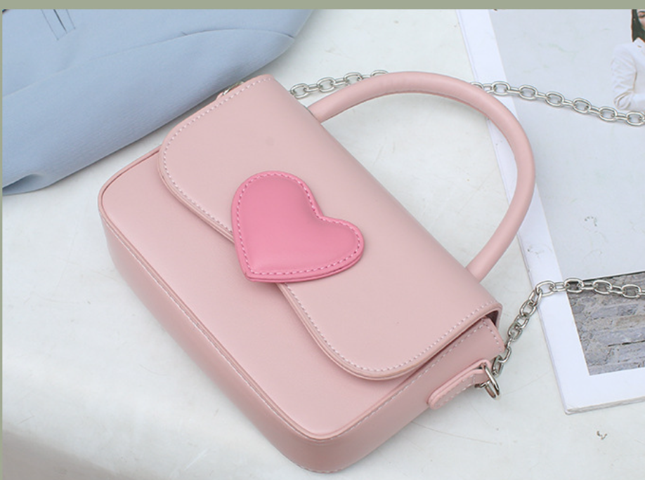 Vegan Leather Heart Clutch