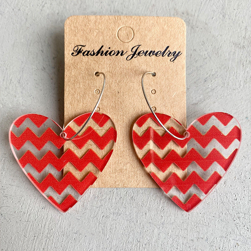 Acrylic Heart Earrings