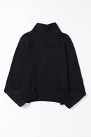 Half Zip Thumbhole Sleeve Sweatshirt
