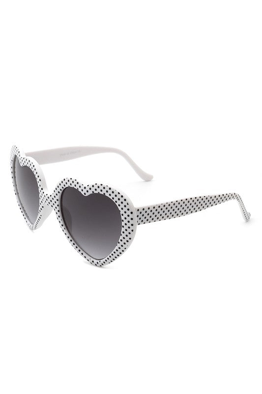 Women Mod Colorful Party Heart Shaped Sunglasses