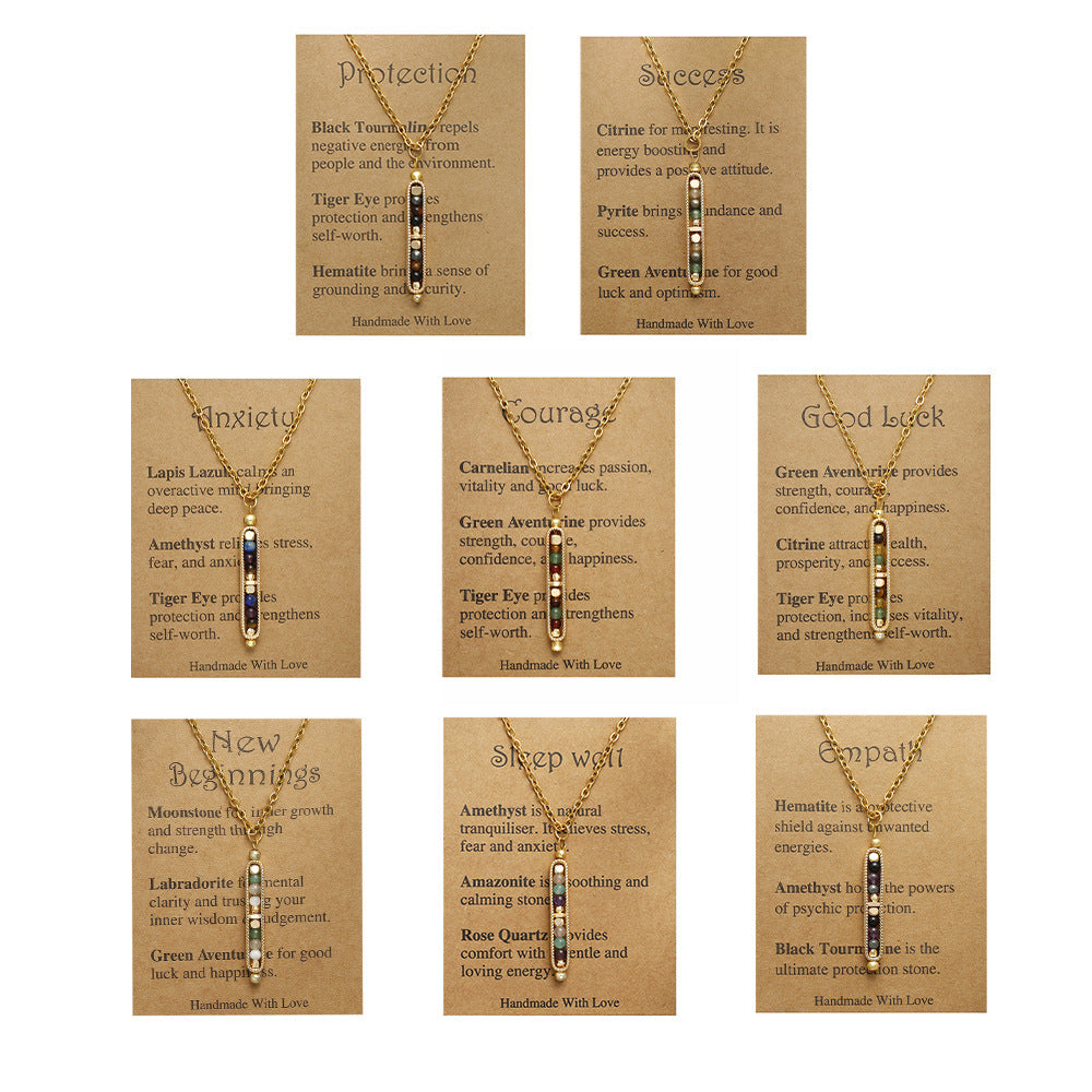 Natural Stone Healing Pendant Necklace