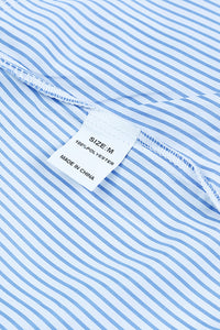 Stripe Shirred Cuff Shirt