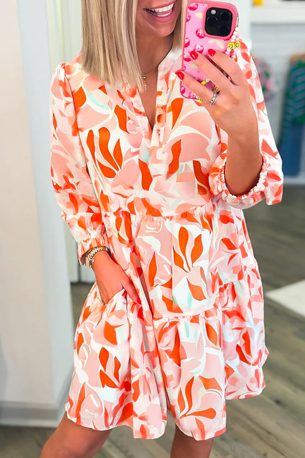 Orange Abstract Dress