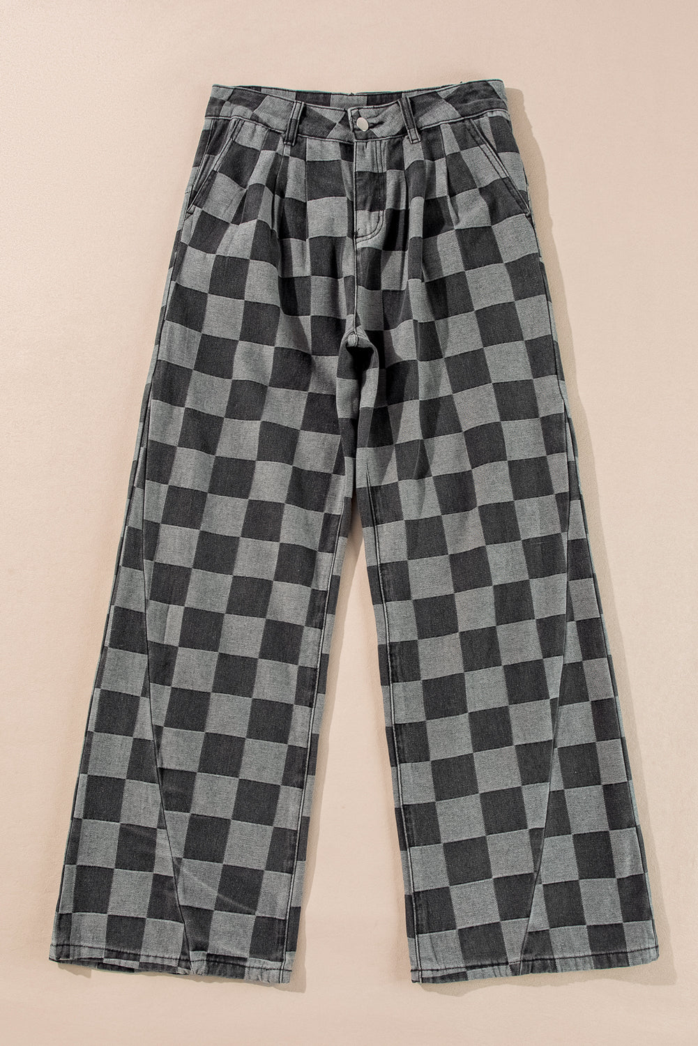 Grey Checkered Jeans
