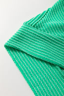 Wild Wind Solid Corded Knit Short Sleeve T Shirt and Wide Leg Pants Set