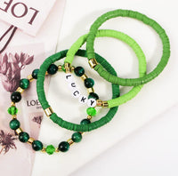 LUCKY Heishi Bead Bracelet Stacks