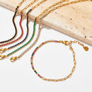 Stainless Paperclip Gemstone Bracelet