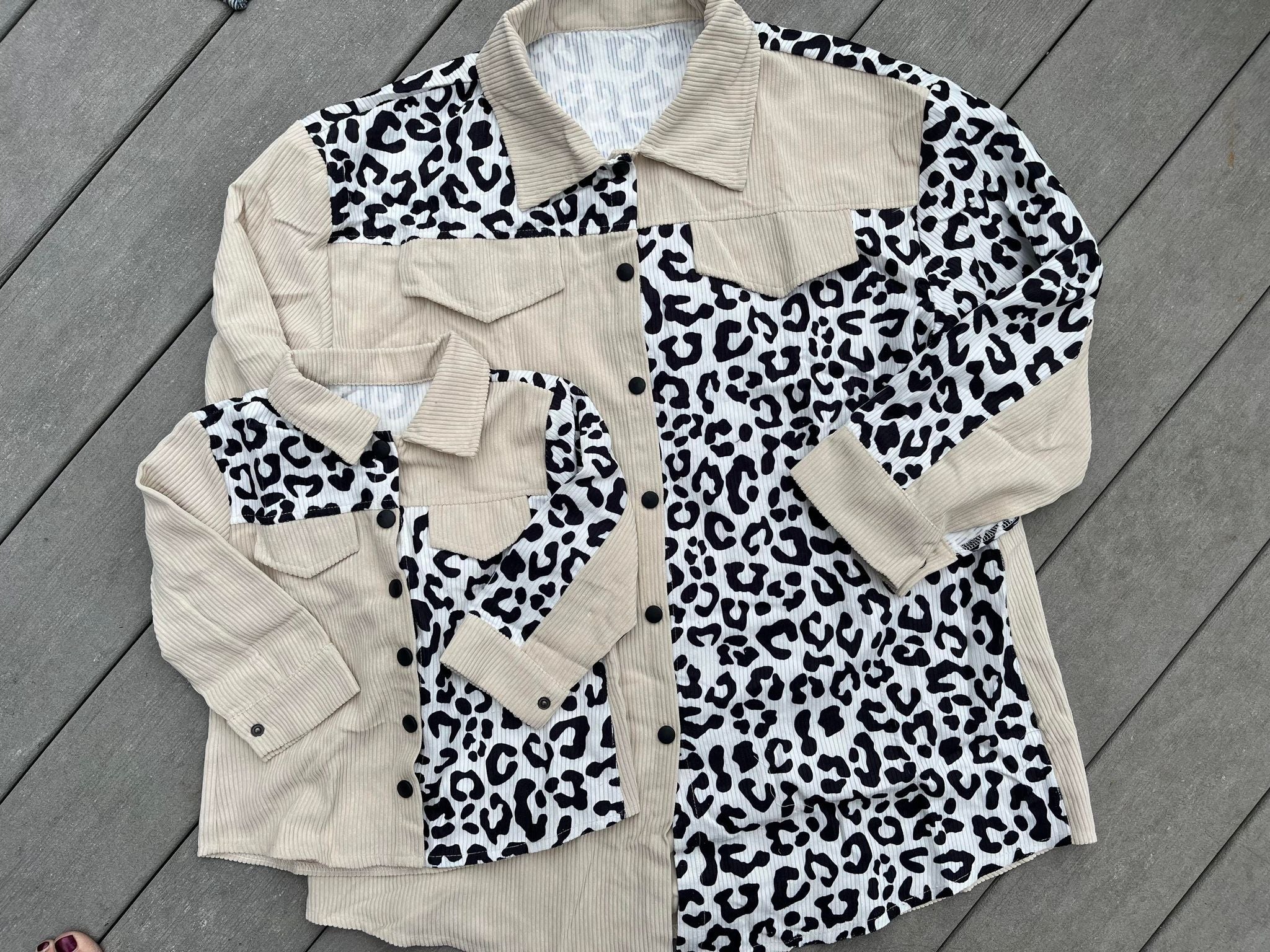 Leopard Mama and Me shacket-