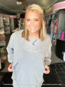 Mineral washed RAW HEM tunic sweater