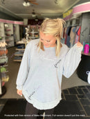Mineral washed RAW HEM tunic sweater