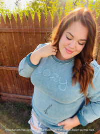 Mineral washed RAW HEM tunic sweater