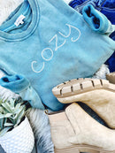 Mineral washed RAW HEM tunic sweater