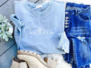 Mineral washed RAW HEM tunic sweater