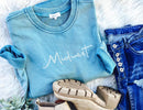 Mineral washed RAW HEM tunic sweater