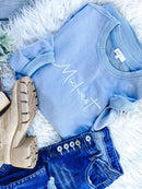Mineral washed RAW HEM tunic sweater