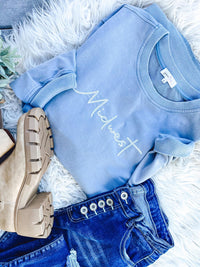 Mineral washed RAW HEM tunic sweater