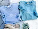 Mineral washed RAW HEM tunic sweater