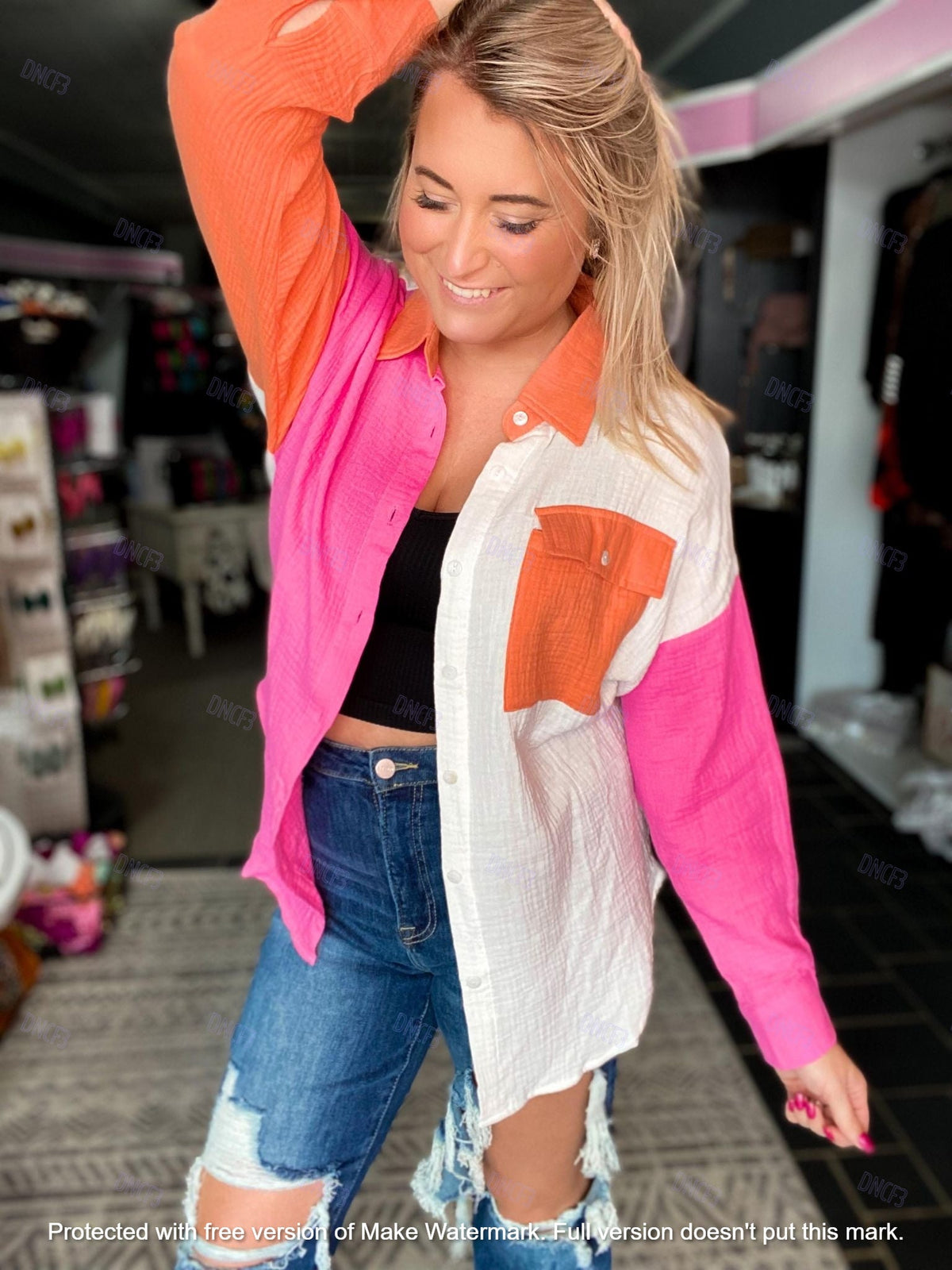 S / Pink/orange