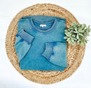 Mineral washed RAW HEM tunic sweater
