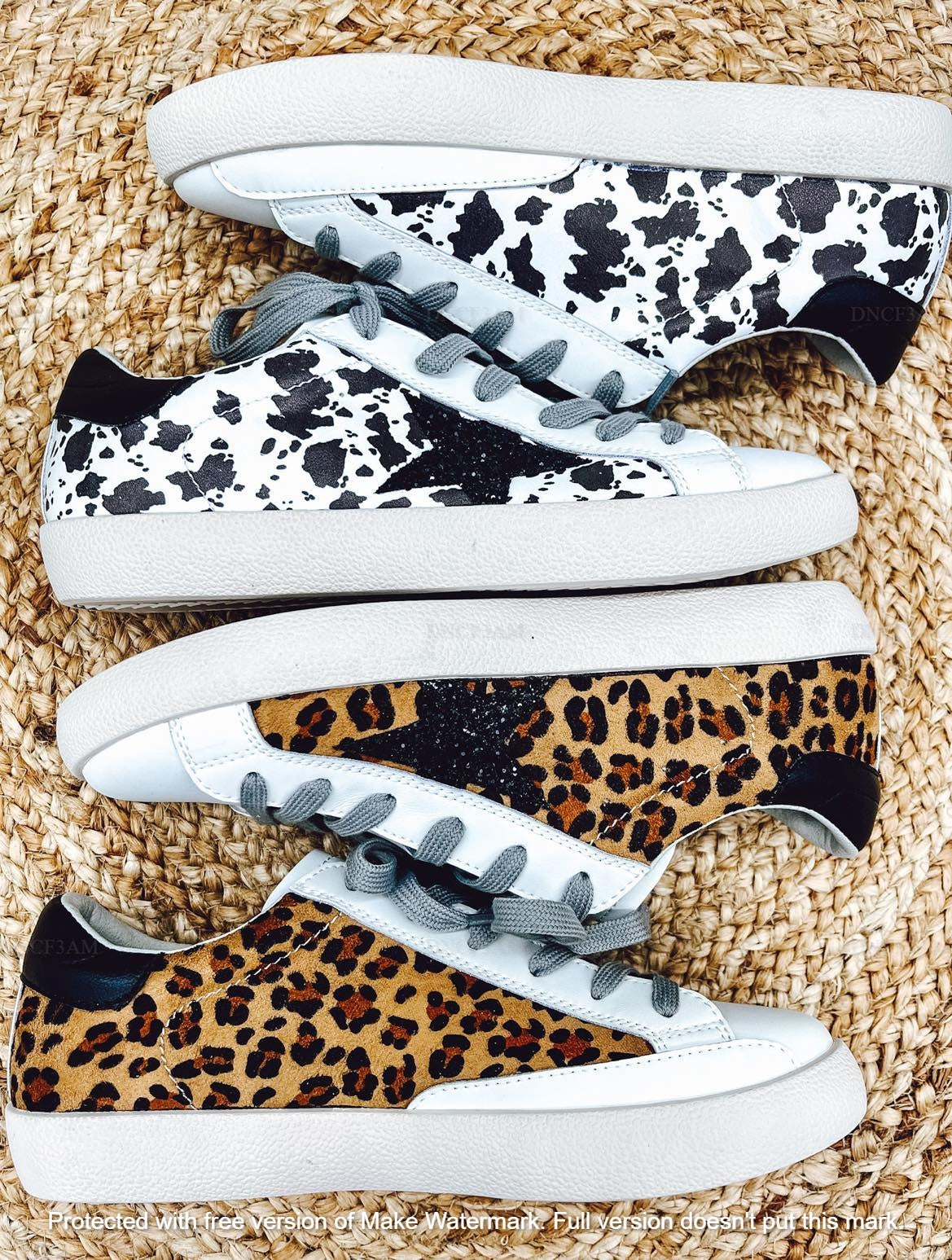 Adult Leopard & Cow Star Shoe-