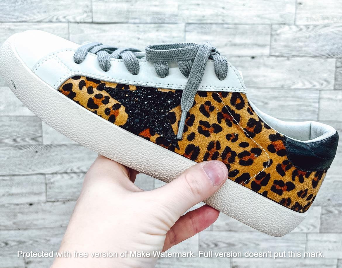 Adult Leopard & Cow Star Shoe-