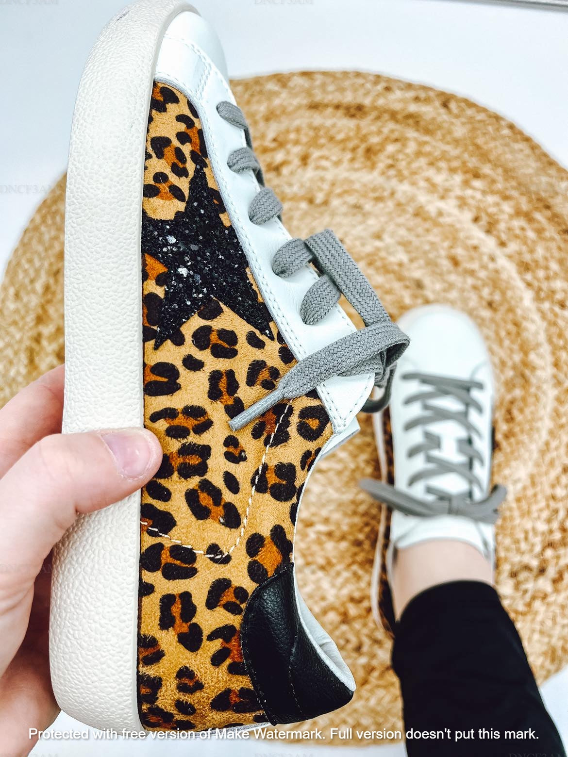 Adult Leopard & Cow Star Shoe-