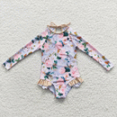 Girls Long Sleeve Floral swims