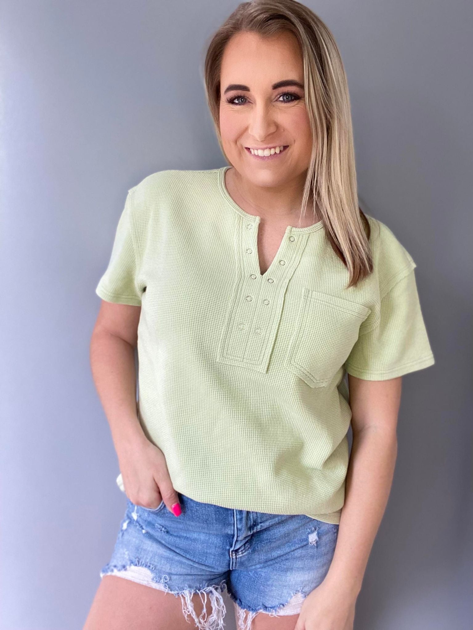 The Kara Waffle Top-