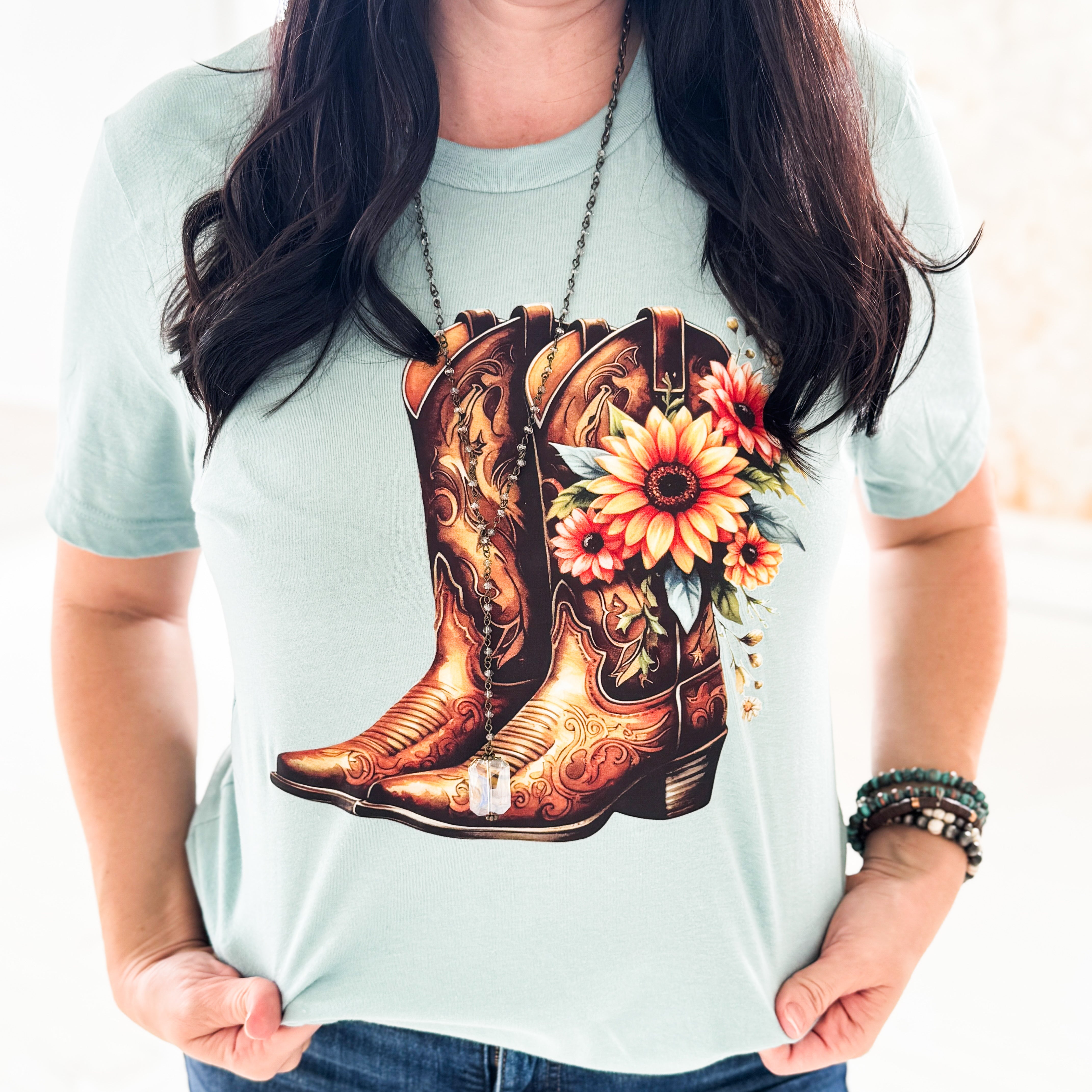 Boots with Daisy's Graphic Tee