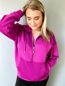 QUINN QUILTED HALF ZIP PULLOVERS-