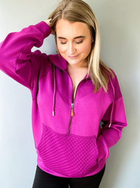 QUINN QUILTED HALF ZIP PULLOVERS-