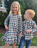 Plaid girls dress or Plaid Boys shirt