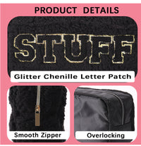 Plush Chenille Letter Cosmetic Bag