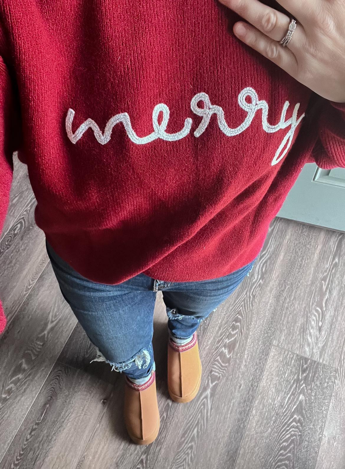 Rope Embroidered Merry Sweaters (adult and kid)