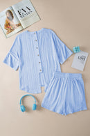 The Lennox Light Blue Button Lounge Set