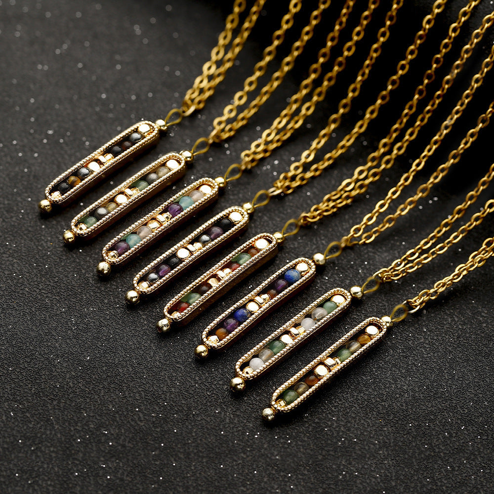 Natural Stone Healing Pendant Necklace