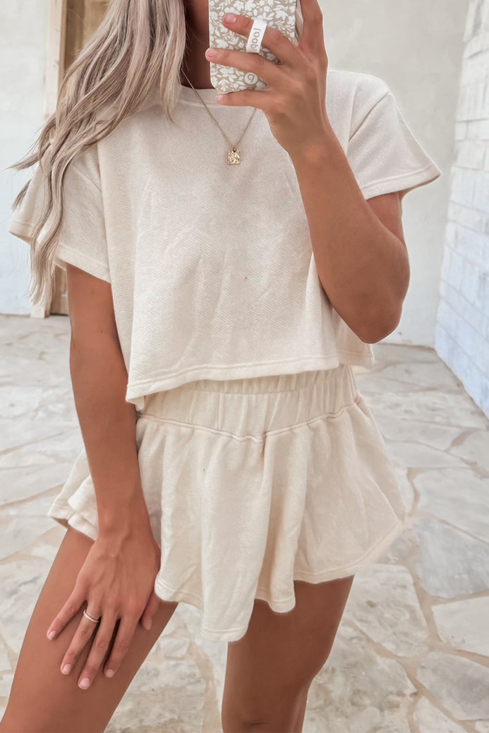 Beige / S / 75%Polyester+20%Cotton+5%Elastane
