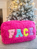 Plush Chenille Letter Cosmetic Bag