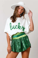 Lucky Green Embroidered Tee