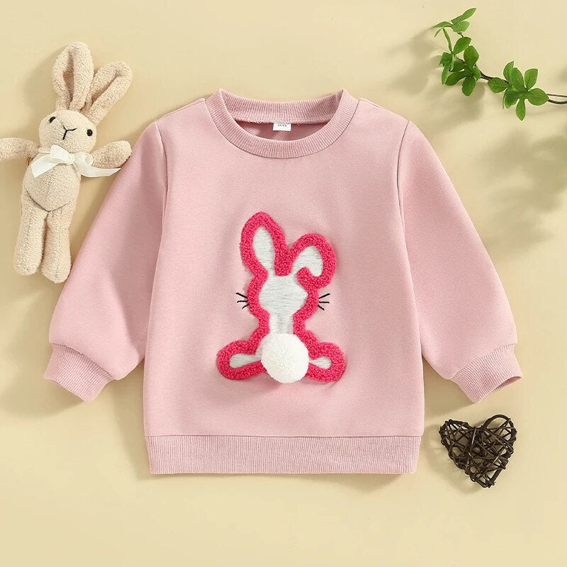 Pompom Tail Embroidered Bunny