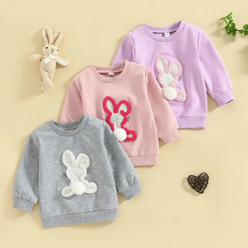 Pompom Tail Embroidered Bunny