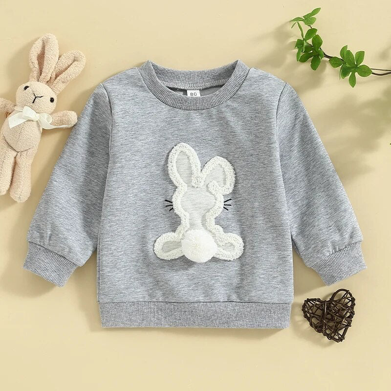 Pompom Tail Embroidered Bunny