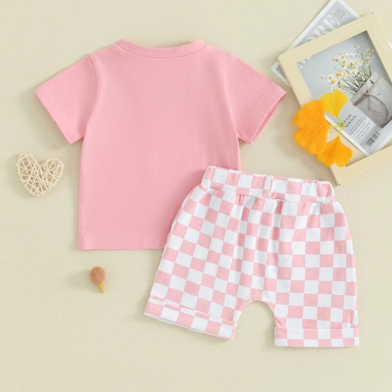 Checkered Pocket and Short Set