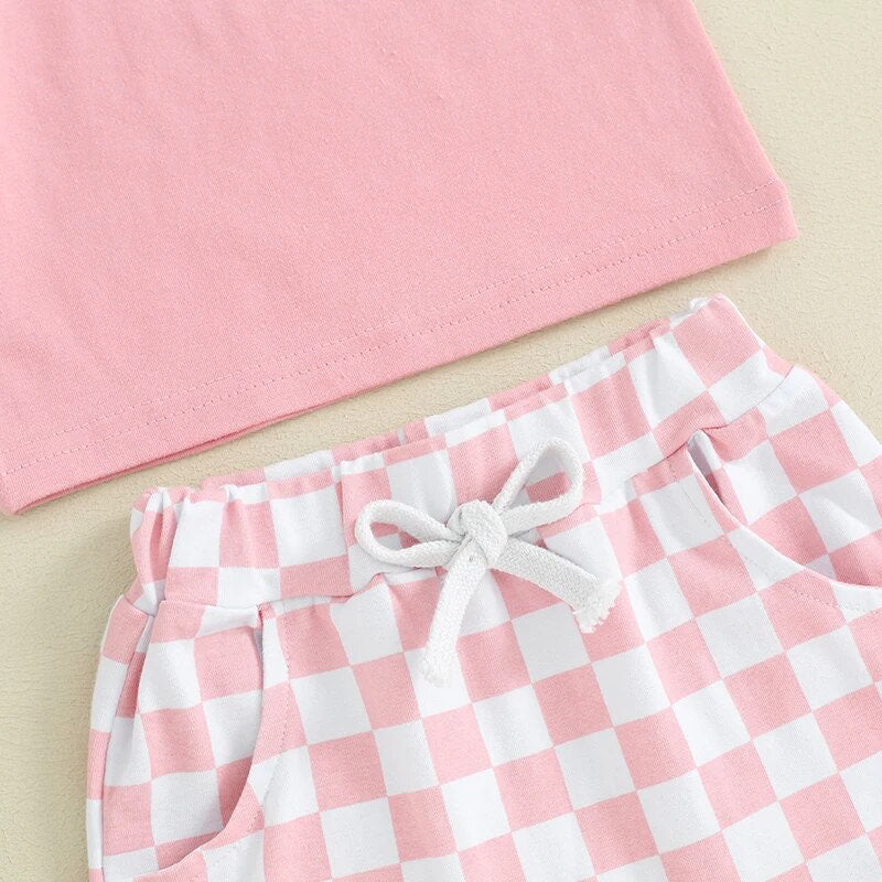 Checkered Pocket and Short Set