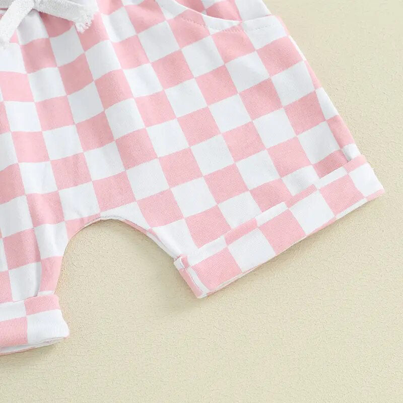 Checkered Pocket and Short Set