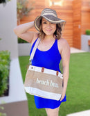 Jute and Vegan Leather Standing Tote