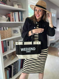 Jute and Vegan Leather Standing Tote
